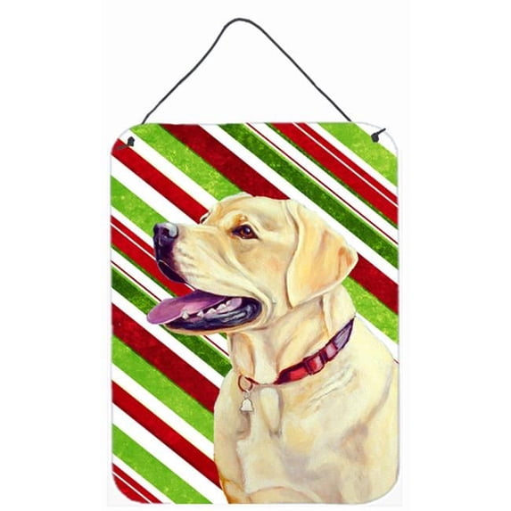 Labrador Candy Cane Holiday Christmas Aluminium Metal Wall Or Door Hanging Prints