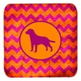 thumbnail image 1 of Labrador Chevron Pink And Orange Foam Coasters, Set Of 4, 1 of 1