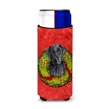 Labrador Christmas Wreath Ultra Hugger for slim cans