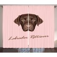 thumbnail image 1 of Ambesonne Labrador Curtains 2 Panel Set, Modern Retriever Portrait, 108" x 63", Pale Pink Brown, 1 of 3
