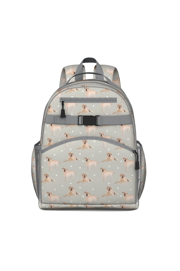 Labrador Dog Backpack for School,Cute School Bag,Schoolbag with Adjustable Shoulder Straps & Padded Back,15.25"x11.5"x5.25"