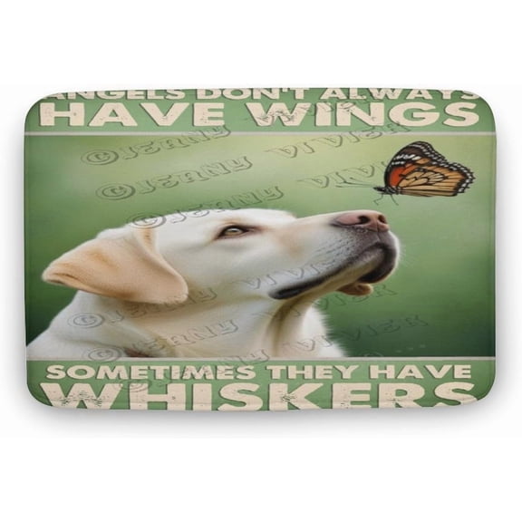 Labrador Dog Bathroom Rug Cute Bath Mat, Non-Slip Soft Shower Rug Plush Microfiber Bath Rug, Water Absorbent Thick Shaggy Floor Mats, Machine Washable,16"x24"