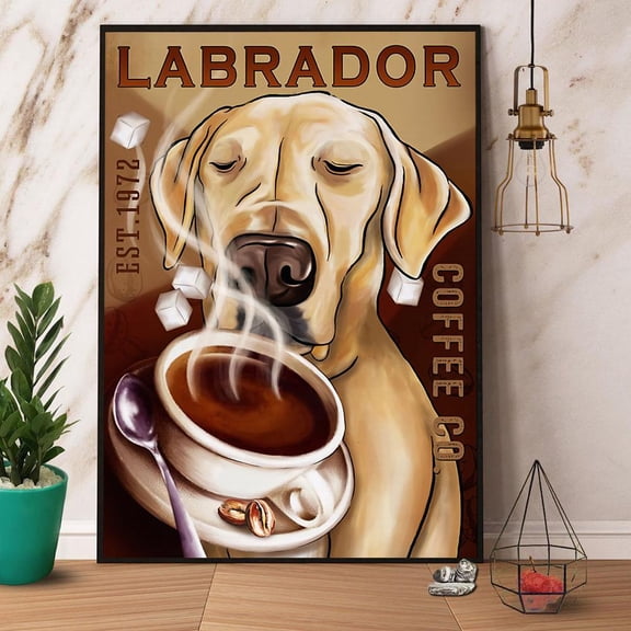 Labrador Dog Coffee Co Paper Poster No Frame Matte Wall Art Decor 11 x 17 Inch Poster