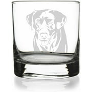 Labrador Dog Face Round Rocks Glass - Labrador Glass, Labrador Gift, Lab Dog, Lab Gift, Glass