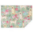 thumbnail image 1 of Labrador Dog and Flower Floral Rectangle Tablecloth 60"x84",Waterproof Polyester Rectangle Table Cloth, Wipeable Spillproof Polyester Tablecloth for Dining, Camping, Indoor and Outdoor, 1 of 5