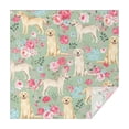 thumbnail image 1 of Labrador Dog and Flower Floral Square Tablecloth,Waterproof Square Table Cover,Wipeable Spillproof Washable Table Cover for Home Kitchen Party Decor 52"x52"(132x132cm), 1 of 6