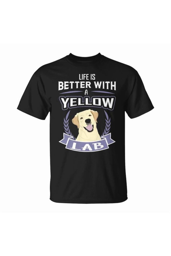 Labrador Dog Lab Retriever Graphic Tee Unisex Adult Cotton Pet Lover Gift Casual Animal Enthusiast T-Shirt, Size S, Color Black