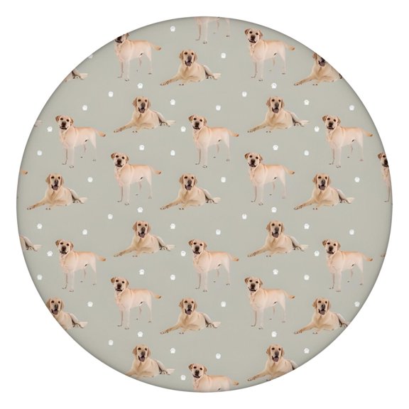 Labrador Dog Round Fitted Tablecloth with Elastic Edge,Dining Table Cover Waterproof,Outdoor Round Tablecloth for Camping,Dining,Indoor and Outdoor