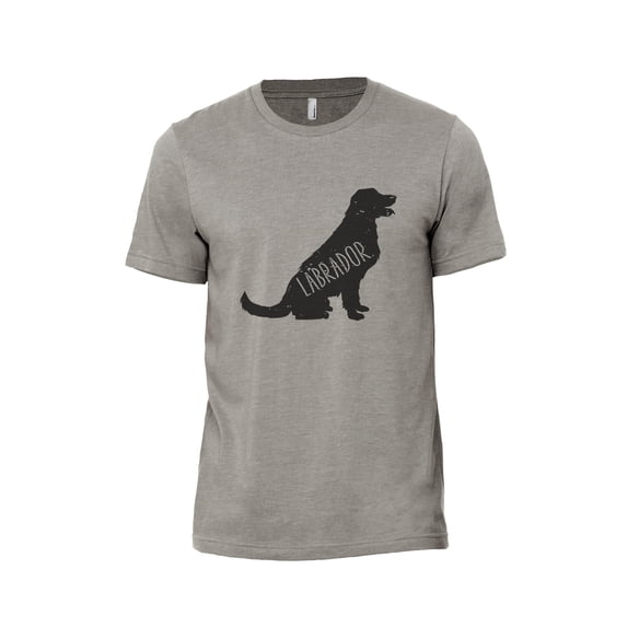 Labrador Dog Silhouette Men's Modern Fit Fun Casual T-Shirt Printed Graphic Tee Military Grey 2X-Large