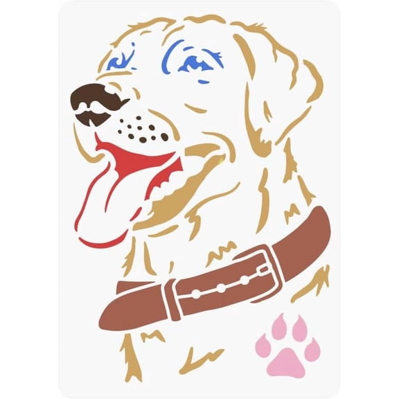 Labrador Dog Stencil 11.7x8.3 inch Labrador Retriever Dog Stencils for Painting Reusable Labrador Face Stencil for Painting on Wood Tile Paper Fabric Floor Wall Colorful