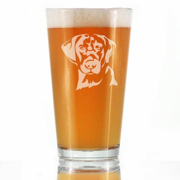 Bevvee Pint Glass 16 oz Labrador Face Labrador Owner Gifts Beer Glasses
