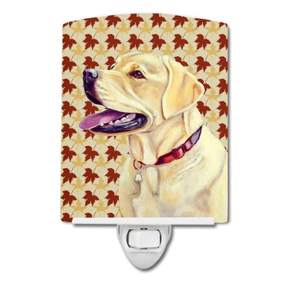 Labrador Fall Leaves Portrait Ceramic Night Light