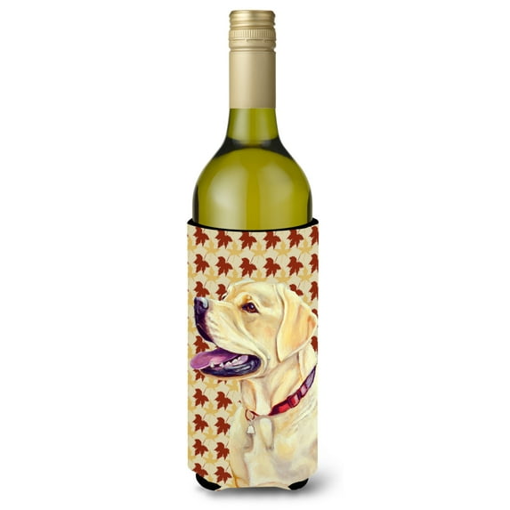 Labrador Fall Leaves Portrait Wine Bottle Hugger