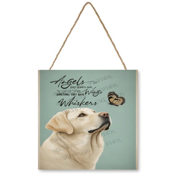 Labrador Farmhouse Wall Decor Dog Sign Rustic Wooden Hanging Sign Wood Home Sign with Hanging Hole for Home Kitchen Living Room Bar Decor 12x12 Inches