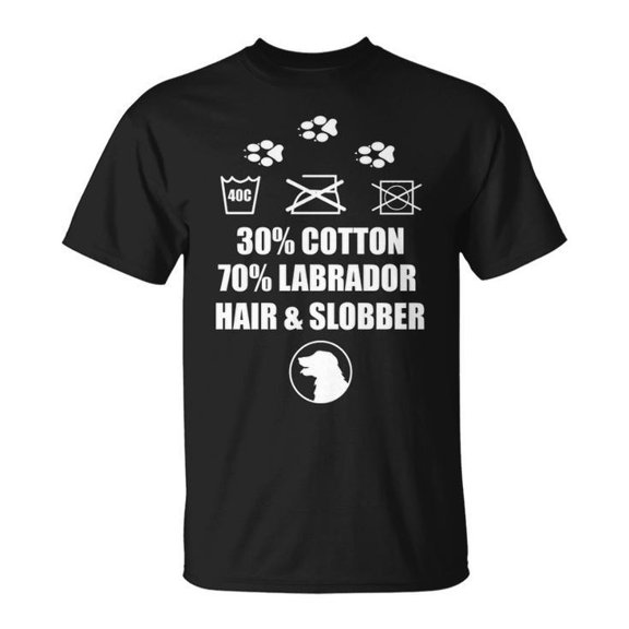 Labrador Hair Dog Lover Graphic Cotton Tee Unisex Adult Casual Pet Owner Comfortable T-Shirt for Everyday Wear, Size XL, Color Black