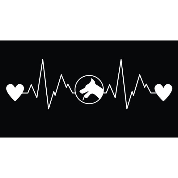 Labrador Heartbeat Decal Sticker | 7-Inches By 2.1-Inches | White Vinyl