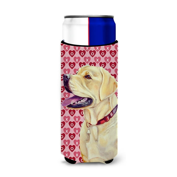 Labrador Hearts Love and Valentines Day Portrait Ultra Hugger for slim cans