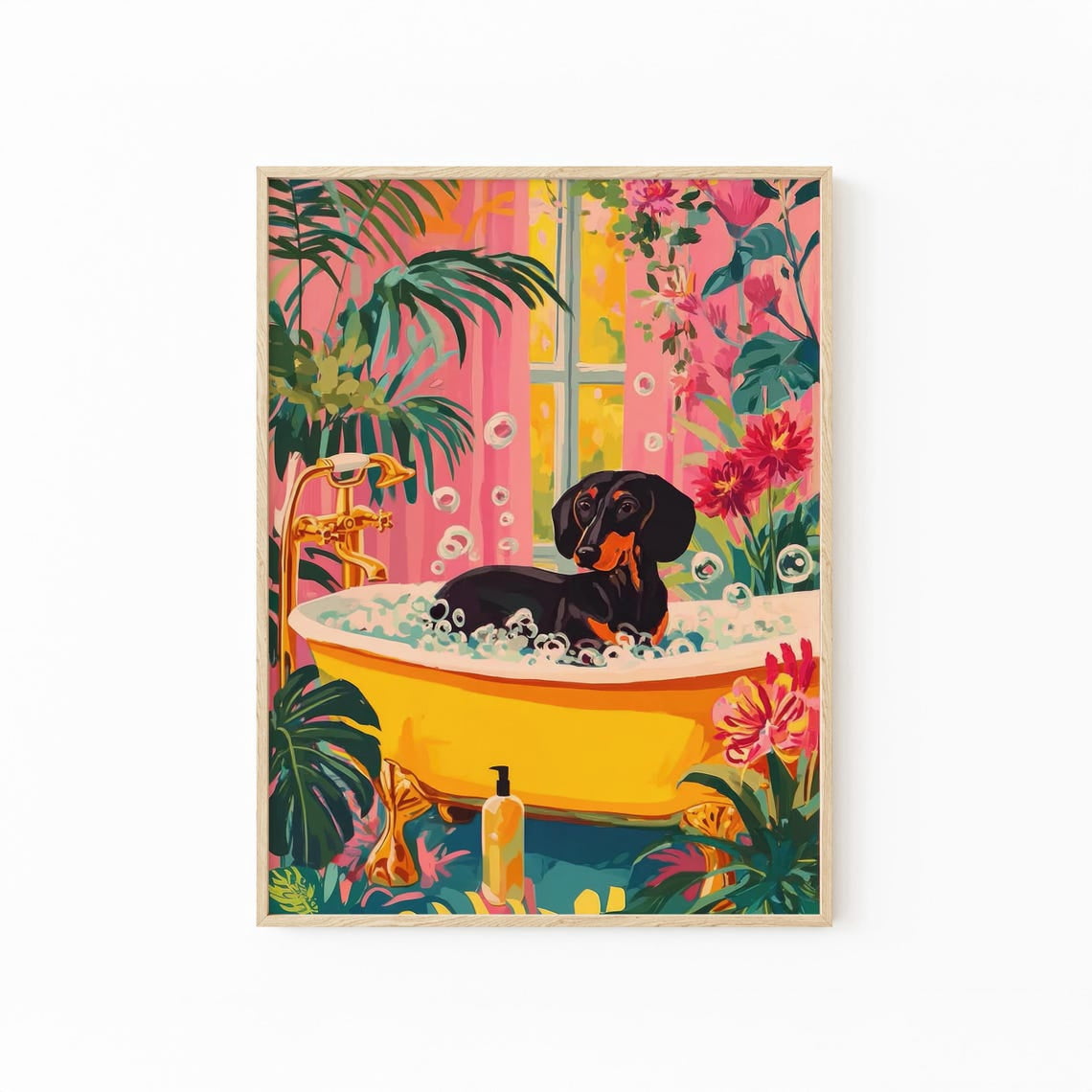 Lab Decoratons Labrador In Bathtub Wall Art Print, Style Bathroom Decor - Walmart.com