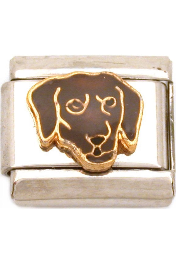 Labrador Italian Charm Enamel Dog 9mm