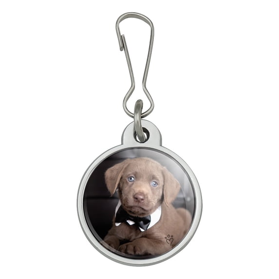 Labrador Lab Puppy Dog Bachelor Bow Tie Jacket Handbag Purse Luggage Backpack Zipper Pull Charm
