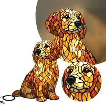 Labrador Lamp, Dogs Stained Resin Tabletop Night Light, Dog Series Art Night Light, Dog Stained Glass Lamp, 3D Cute Pet Themed LED Table Lamps, Gift for Lovers