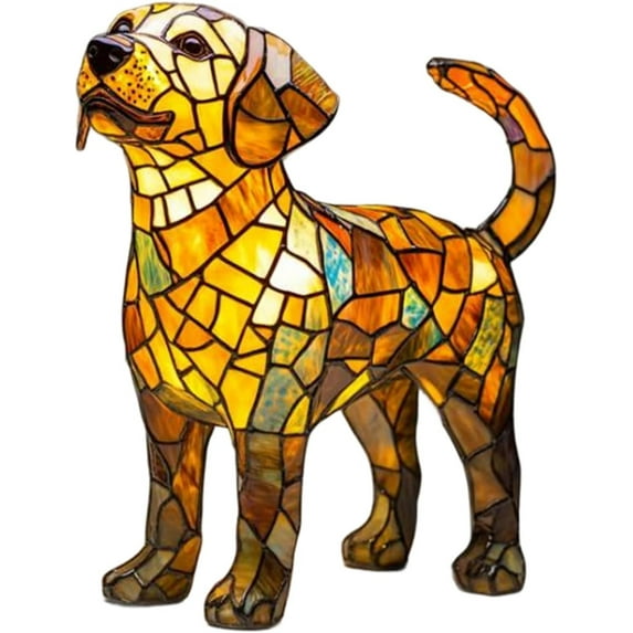 Labrador Lamps - Retro Dogs Stained Resin Tabletop Night Light, Dog Series Art Night Light, 3D Cute Pet Dogs Themed Lamp Stained Glass LED Table Lamps, Fun Gift for Dog Lovers (Labrador)