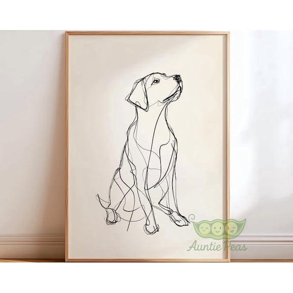 Labrador Line Minimalist Dog Sketch Wall Art Print Home Decor Office Wall Art