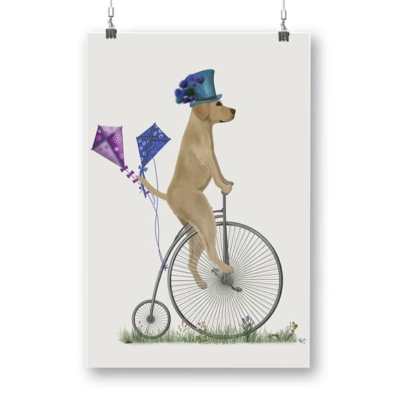 Labrador On A Unicycle Poster - Fab Funky Designs,