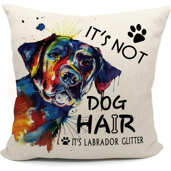 Labrador Pillow Covers 18x18,Black lab Gifts,Labrador Retriever Gifts,Labrador Retriever Pillowcase Covers,Labrador Glitter Pillow Cover Linen Cushion for Bedroom