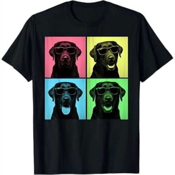 Labrador Pop Art Funny Black Lab Dog Lover Photo Booth T-Shirt