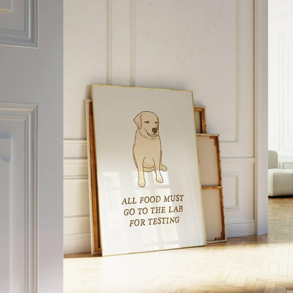 Labrador Print Funny Dog Poster Yellow Lab Decor Dog Kitchen Wall Art Yellow Lab Print Science Poster Dog Lover Gift, Poster Only