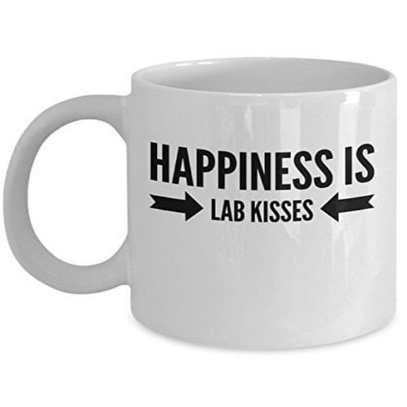 Labrador Retriever 11 oz Coffee Mug - Happiness Is Lab Kisses White Ceramic Gift