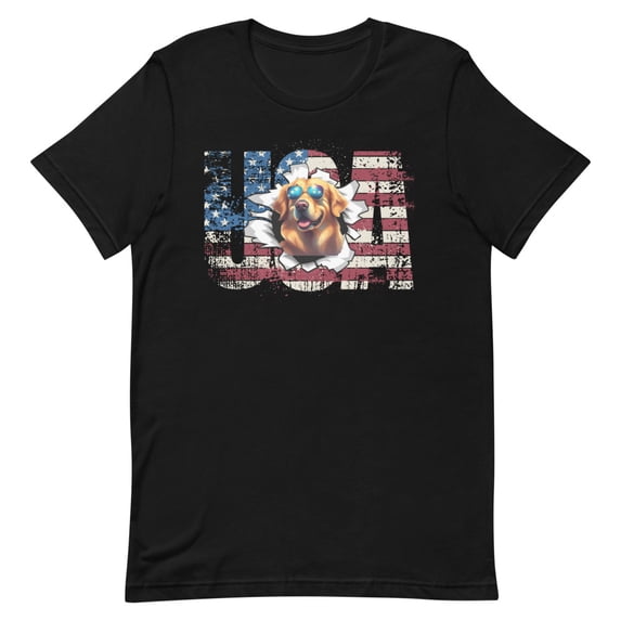 Labrador Retriever 4th July Memorial Day USA (2) (Black, 2XL)