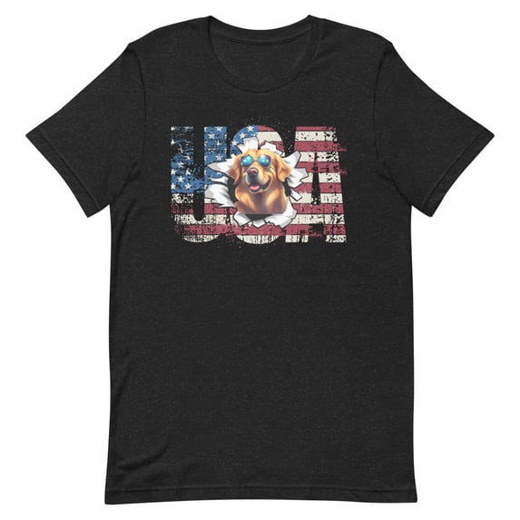 Labrador Retriever 4th July Memorial Day USA (2) (Black Heather, L)