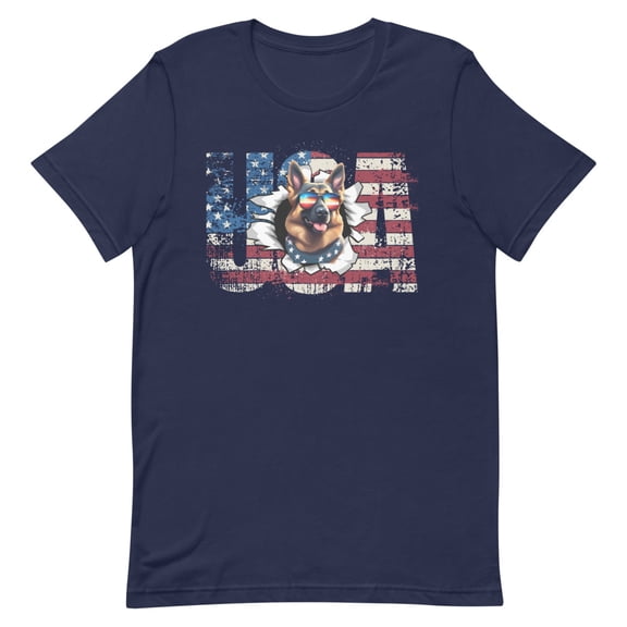 Labrador Retriever 4th July Memorial Day USA (3) (Navy, XL)