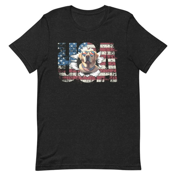 Labrador Retriever 4th July Memorial Day USA (Black Heather, XS)