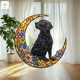 thumbnail image 1 of Labrador Retriever Acrylic Window Hanging, Crescent Moon Suncatcher, Floral Dog Decor, Pet Lover Gift, Moon Ornament, Home Decoration, 1 of 4