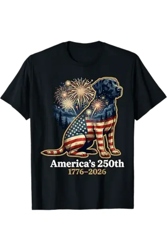 Labrador Retriever America's 250th Anniversary 1776 2026 T-Shirt, Unisex Cotton T-Shirt, Sizes S-5XL