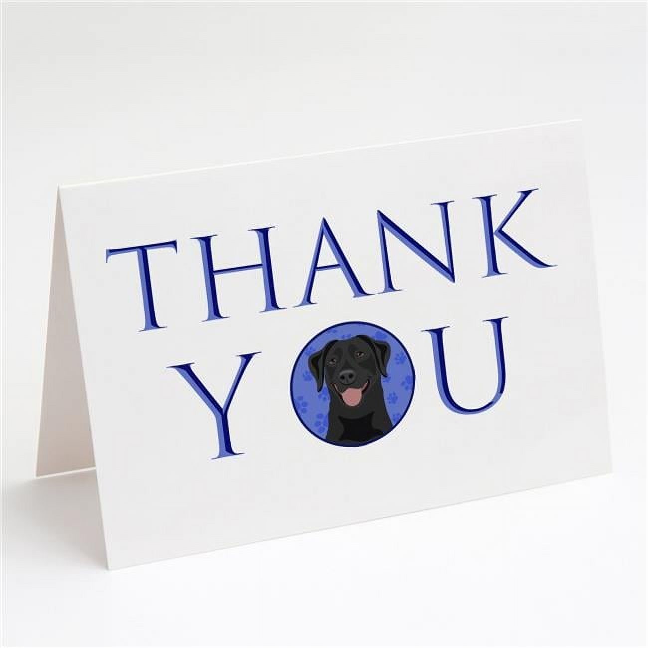 Labrador Retriever Black #1 Thank You Greeting Cards and Envelopes Pack of 8 7 in x 5 in