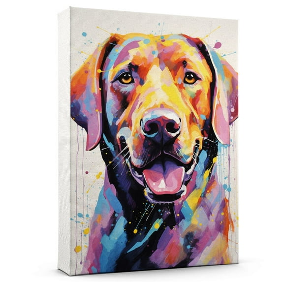 Labrador Retriever Canvas Wall Art Famous Oil Paintings Monets Watercolor Dog Canvas Funny Dog Canvas Floral Print Abstract Farmhouse Gallery Aesthetic Room Decor for Bedroom Bathroom