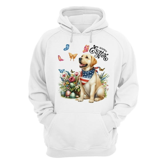 Labrador Retriever Celebrates Spring and Enjoys a Happy Easter Hoodie Unisex Merch Hoodies Lab Dog Lover Gifts - 02001