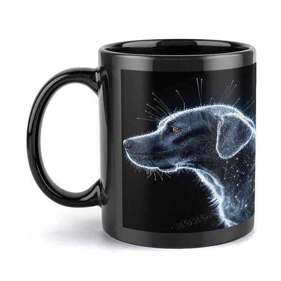 Labrador Retriever Ceramic Coffee Mug Cup, Dog Lovers Gifts,Dog Tea Cup, Pet Dog Mug 11 Oz (black)