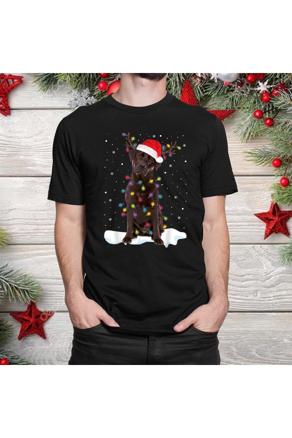 Labrador Retriever Chocolate Lab Lover Christmas Holiday Unisex T-Shirt up to size 5XL