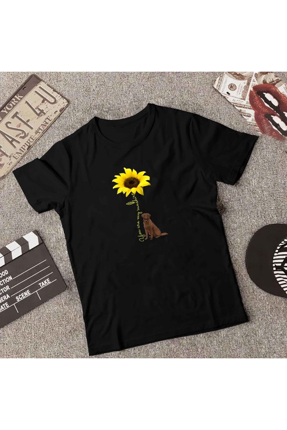 Labrador Retriever Chocolate Lab You Are Sunshine Dog Breed Graphic Tee, for unisex up to 5XL