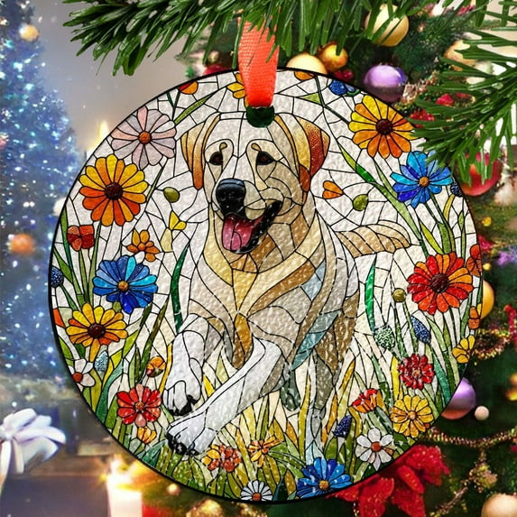 Labrador Retriever Christmas Ornament, Ceramic/Acrylic Ornament, Mother’s Day Ornament, Love Day Home Decor, Celebration Hanging Decor, Commemorative 2025