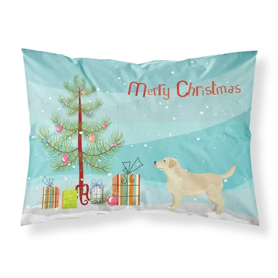 Labrador Retriever Christmas Tree Fabric Standard Pillowcase