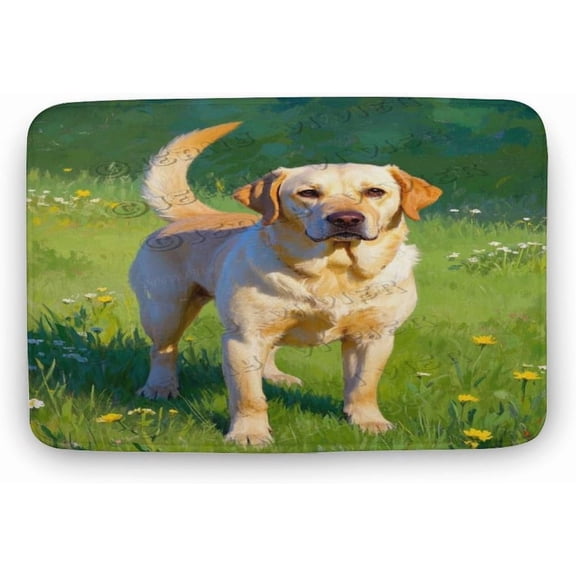Labrador Retriever Dog Bath Rug/Floor Mat for Bathroom, Soft Plush Microfiber Absorbent Non-Slip Mat, 16 x 24 in