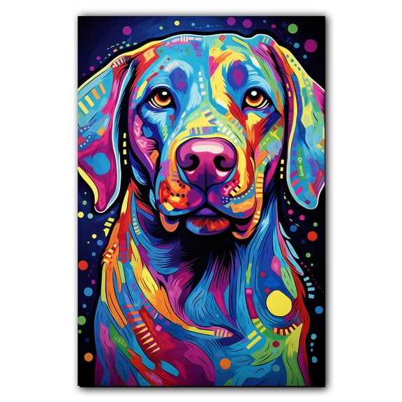 Labrador Retriever Dog Canvas Wall Art Colorful Pets Graffiti Highland Canvas Oil Painting Canvas Print Street Art Modern Artwork Living Bedroom Bathroom Home Office Decor