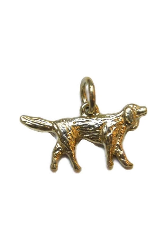 Labrador Retriever Dog Charm Pendant 14k Yellow Gold