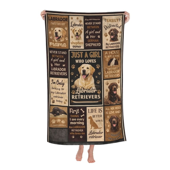 Labrador Retriever Dog Lovers Bath Towel Soft and Highly Absorbent for Adults